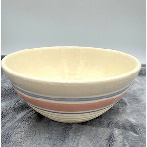 Vintage McCoy/Watt Mixing Bowl With Pink & Blue Stripes 7.5" Diameter Vtg Style